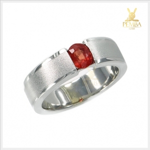 แหวนออเร้นท์แซฟไฟร์(ซองเจีย) เงินแท้925 ชุบทองคำขาว ใส่เสริมอำนาจบารมี