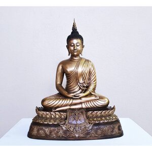 รูปหล่อ พระปัจเจกพระพุทธเจ้า (พระเกศ2แฉก ตามแบบวัดท่าซุง) ฐานด้านหลังยันต์มหาเศรษฐีเงินล้าน เนื้อทองเหลือง ปี2562 (องค์ใหญ่ขนาดบูชา ขนาด หน้าตัก9นิ้ว ฐาน12นิ้ว ลึก7นิ้ว สูง16นิ้ว) - หลวงพ่อเล็ก วัดท่าขนุน