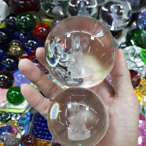 ลูกแก้ว ลายนาจา สีใส (3มิติ ยิงเลเซอร์)