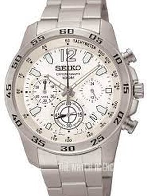 SEIKO Men's Chronograph,Stainless Steel Case & Bracelet,100m WR,SSB123P1