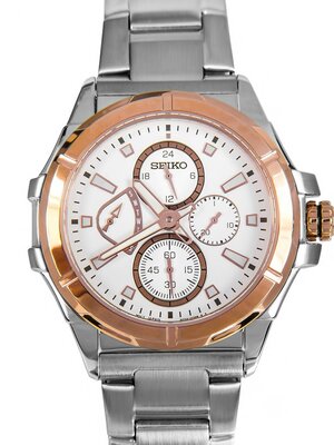 Seiko Men's Gold-tone stainless steel with Silver Dial Analog Watch SRL034P1