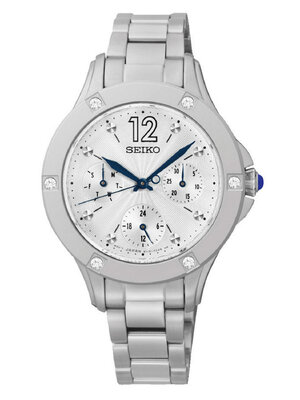 Seiko นาฬิกาผู้หญิง สายสแตนเลส รุ่น SKY671P1 (White/Silver)