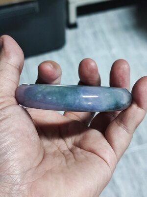 กำไลหยกม่วงติดเขียวท้องปลิง