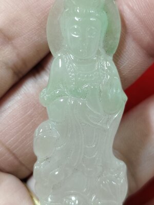 #จี้หยกเนื้อแก้วแกะองค์เจ้าแม่กวนอิม รหัสC-025