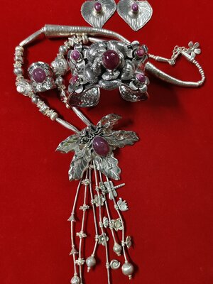 #ชุดเซ็ทเงินแท้ฝังทับทิมแท้