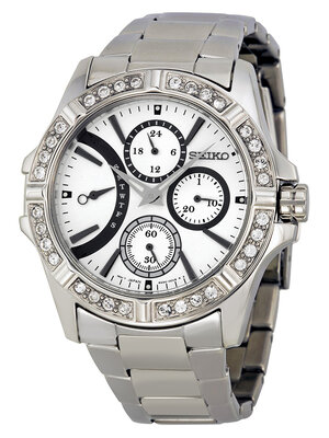 Seiko Multi-Function Grey Dial Stainless Streel Ladies Watch SRLZ87