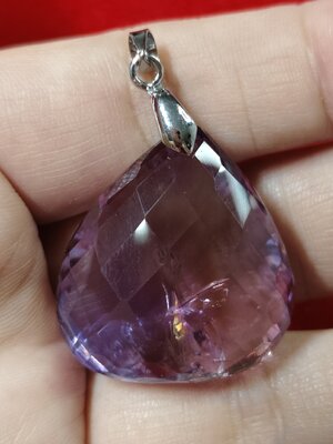 #จี้หินอเมทรินเจียเหลี่ยม รหัสC-020