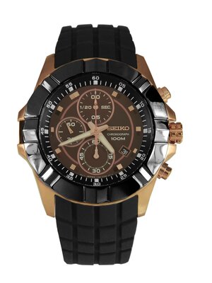 SEIKO The Lord Chronograph Men's Watch รุ่น SNDD80P1 นาฬิกาข้อมือผู้ชาย สายยางเรซิ่นสีดำ