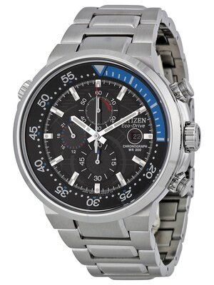Citizen Men's Eco-Drive Silvertone and Blue Endeavor Watch CA0440-51E