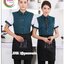 เสื้อฟอร์มพนักงานร้านอาหารกาแฟโรงแรม แขนสั้นผูกโบว์ไทด์ F6403001 เขียว แดง ส้ม M-3XL