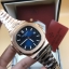 นาฬิกา Patek Philippe รุ่น Nautilus งาน Mirror Swiss สาย Stainless Steel สี Pink Gold หน้าปัดสีน้ำเงิน