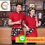 เสื้อฟอร์มพนักงานร้านอาหารกาแฟโรงแรม แขนสั้นผ้าฝ้ายคอจีน F6012012 ส้ม แดง ดำ เขียว L-3XL