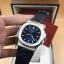 นาฬิกา Patek Philippe รุ่น Nautilus งาน Mirror Swiss สายหนังสีน้ำเงินเข้ม