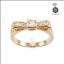 แหวนเงินแท้ 925 ชุบ Pink gold รูปโบว์ ฝังเพชร CZ สีขาว