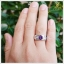 แหวนอเมทิสต์แท้ ทรงกลม เงินแท้925 ชุบทองคำขาว สีม่วงสดใสทรงเสน่ห์