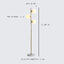 โคมไฟตั้งพื้นโป๊ะแก้วทรงกลมไฟ 3 ดวง ตัวโคมสีทอง ฐานวางหินอ่อน [MC861-3F]