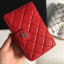 กระเป๋าสตางค์ cn caviar wallet red สีแดง ใบสั้น งานดีสุด หนังอิมพอร์ทยุโรป
