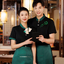 เสื้อฟอร์มพนักงานร้านอาหารกาแฟโรงแรม แขนสั้น F6705005 ดำ ขาว L,XL,XXL,3XL,4XL