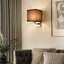 โคมไฟติดผนังภายในทรงสี่เหลี่ยม Cube Shape สไตล์ Modern Contemporary โป๊ะผ้า [WFB-1053]