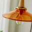 โคมไฟแขวนเพดานแก้วสีส้มมีจุกไม้เส้นผ่านศูนย์กลาง 20 cm [HY-110503]