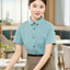 เสื้อฟอร์มพนักงานร้านอาหารกาแฟโรงแรม แขนสั้น F6706002 เทา เขียว ฟ้า M-5XL