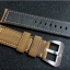 สายนาฬิกา แบรนด์ Panerai แบบสายหนังกลับสีน้ำตาล ล็อกสายแบบเข็มขัดสีเงิน