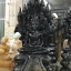 พระนาคปรก หยกน้ำผึ้ง หยกดำ ไม้กลายเป็นหิน (สูง9.5นิ้ว หน้าตัก3นิ้ว)