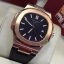 นาฬิกา Patek Philippe รุ่น Nautilus สี Pink Gold สายหนังสีดำ