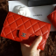 กระเป๋าสตางค์ cn caviar wallet สีแดง ใบยาว 3 พับ งานดีสุด หนังอิมพอร์ทยยุโรป