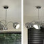 โคมไฟแขวนเพดานสีเงิน Chrome โป๊ะโคมทรงกลมเปิดปาก [HS5232]