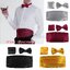 Wide Cummerbund Belt + เนคไทโบว์และผ้าเช็ดหน้าสำหรับผู้ชาย KU6212001 ขาว ดำ แดง เหลือง ONE SIZE