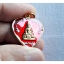 เหรียญหลวงพ่อทอง วัดเขาตะเครา (ทรงหัวใจ) เนื้อกระไหล่ทอง ลงยาสีแดง ปี2557