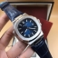 นาฬิกา Patek Philippe รุ่น Nautilus งาน Mirror Swiss สายหนังสีน้ำเงินเข้ม