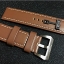สายนาฬิกา Panerai แบบสายหนังเรียบสีน้ำตาลเดินขอบด้ายสีขาว Size 26 mm.