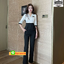 ชุดพนักงานนวดสปา ชุดพนักงานเสริมสวย ทำเล็บ สปาเท้า S6702004 สีดำ กรมท่า S-3XL