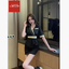 ชุดพนักงานนวดสปา ชุดพนักงานเสริมสวย ชุดทำงาน S6809001 ดำ S-3XL