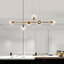 โคมไฟแขวนเพดาน Modern Luxury โป๊ะโคมแก้วทรงกลม 6 ดวง โครงสีทอง [LJ-6362]