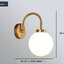 โคมไฟติดผนังก้านทรงโค้ง French Glass โป๊ะโคมแก้วทรงกลม15cm สีขาวนม [YLTH-640]