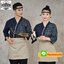 ชุดซูชิกิโมโนสไตร์ญี่ปุ่นเสริฟ สำหรับห้องอาหารญี่ปุ่นเกาหลีจีน เสื้อเชฟ พ่อครัว บริกร เสื้อซูชิ G6505007 สีภาพ S-2XL