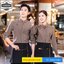 เสื้อฟอร์มพนักงานต้อนรับ เสริฟร้านอาหารกาแฟโรงแรม แขนยาว FR6510001 ดำ น้ำตาล ฟ้า เขียวสด L-6XL