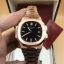 นาฬิกา Patek Philippe รุ่น Nautilus งาน Mirror Swiss สาย Stainless Steel หน้าปัดสีดำ