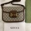Gucci | 1955 Horsebit Shoulder Bag - Beige/ebony GG Supreme (แอดไลน์ก่อนสั่งซื้อ)