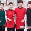 เสื้อพนักงานต้อนรับพนักงานเสริฟพนักงานโรงแรมเสื้อพนักงานร้านกาแฟ F6108004 แดง ดำ เขียว L XL XXL 3XL