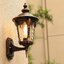โคมไฟติดผนังภายนอก Lantern Style คลาสสิกยุโรป ตัวโคมโทนสีบรอนซ์ทองพร้อมกระจกลายหยดน้ำ [VC-79]