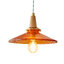 โคมไฟแขวนเพดานแก้วสีส้มมีจุกไม้เส้นผ่านศูนย์กลาง 20 cm [HY-110503]