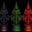 รูปหล่อ ท้าวเวสสุวรรณ ชุดรวม3องค์ สีดำ สีแดง สีเขียว (สูง 9นิ้ว) เนื้อโลหะ ปี2565 #รับประกันแท้