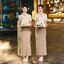ชุดพนักงานนวดสปา ชุดพนักงานเสริมสวย ชุดทำงาน ชุดสูท ชุดพนักงานคลินิค S6708012 สีภาพ S-4XL