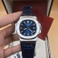 นาฬิกา Patek Philippe รุ่น Nautilus งาน Mirror Swiss สายหนังสีน้ำเงินเข้ม