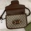 Gucci | 1955 Horsebit Shoulder Bag - Beige/ebony GG Supreme (แอดไลน์ก่อนสั่งซื้อ)