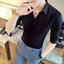 เสื้อเชิ้ตพนักงานชายหญิงปกเชิ้ตแขนสามส่วน เสื้อแฟชั่นลำลอง T6509001